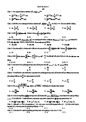 Ôn thi học kì II môn Toán 12